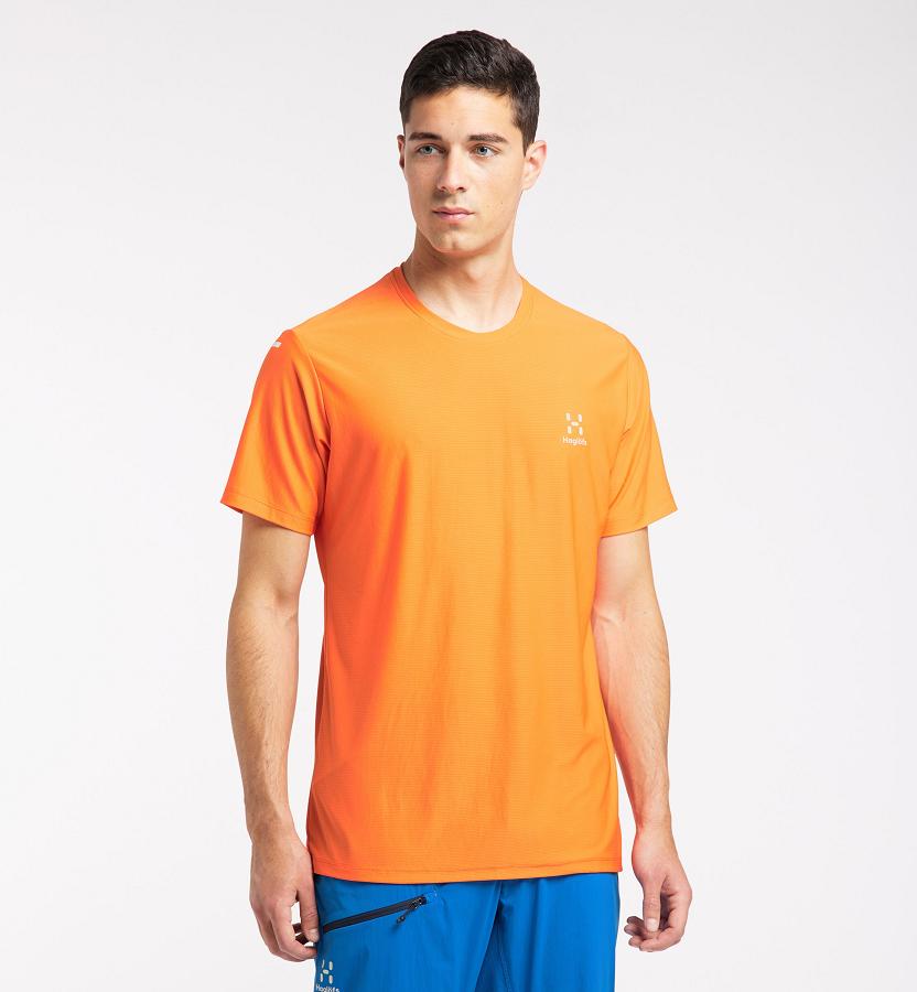 Haglöfs Mens L.I.M Tech T-Shirt Orange New Zealand 36795NYVZ